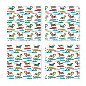 beagle surfing dog breed fabric pet lover fabrics white