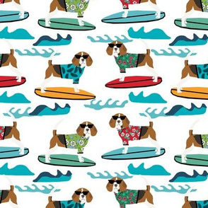 beagle surfing dog breed fabric pet lover fabrics white