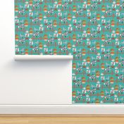 san fran travel fabric san francisco california tourist teal