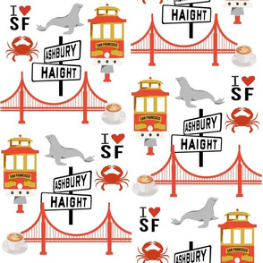 san fran travel fabric san francisco california tourist white