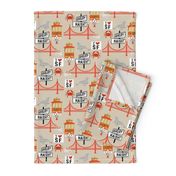 san fran travel fabric san francisco california tourist tan