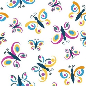 Cute Butterflies For Kids on a Cream background (Medium)