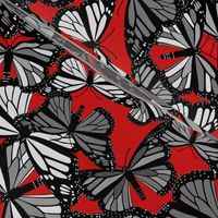 Grey Butterflies on Red