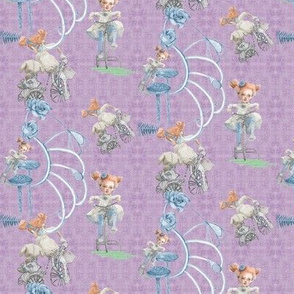 Miniature Size of Rolling on My Tricycle on Light Lavender Background