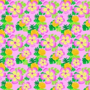 pink hibiscus print