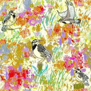 Meadowlarks in Meadow, Medium