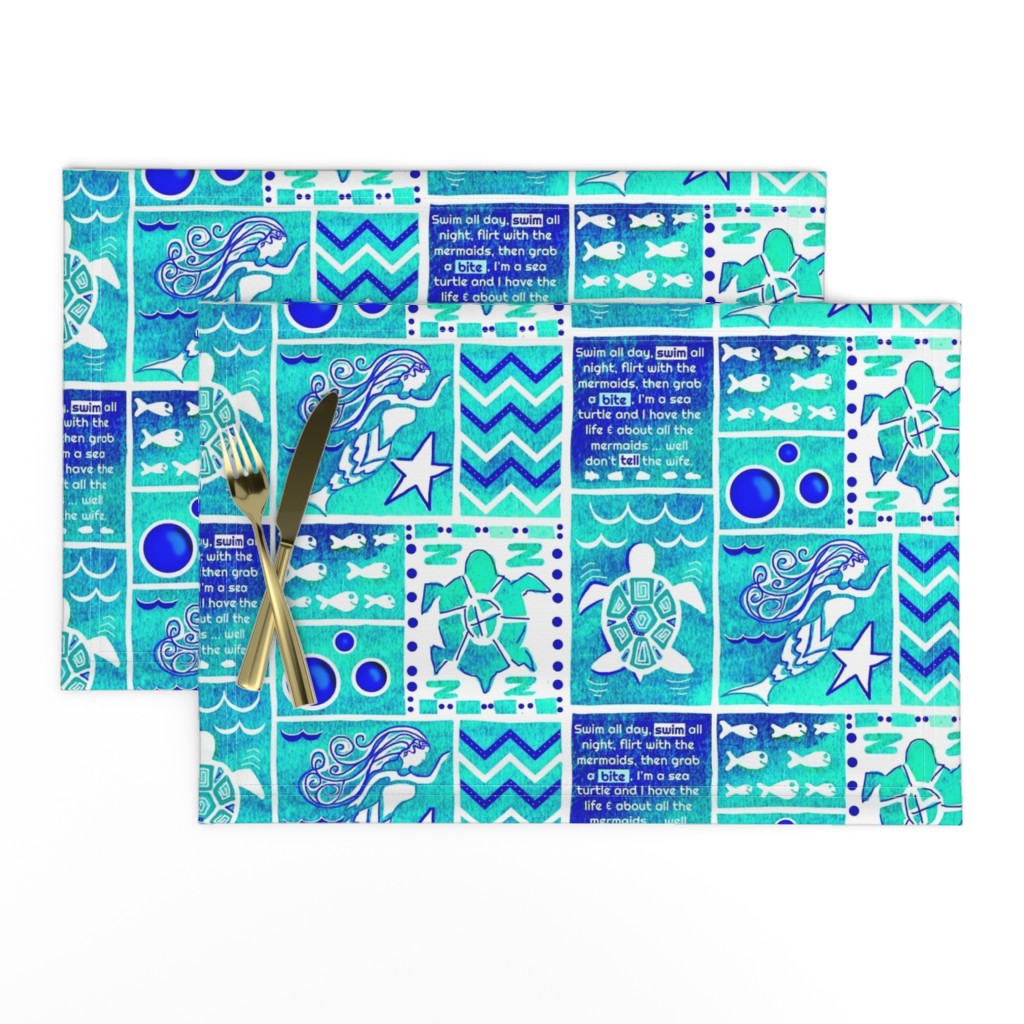 Sea Turtle Day Dream-blue-green