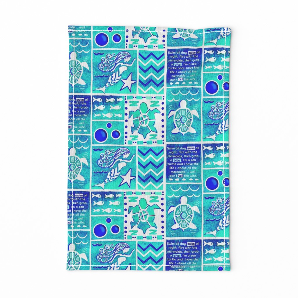 Sea Turtle Day Dream-blue-green