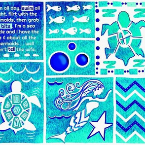 Sea Turtle Day Dream-blue-green