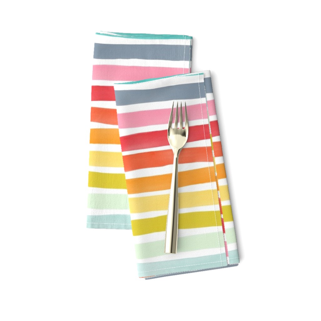 Watercolor Stripes M+M Rainbow by Friztin