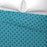 ★ KRAKEN ' ROLL ★ Monochrome Teal Blue - Tiny Scale / Collection : Kraken ' Roll – Steampunk Octopus Print