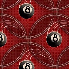 ★ MAGIC EIGHT BALL ★ Red - Large Scale / Collection : 8 Balls - Billiard & Rock 'n' Roll Old School Tattoo Print