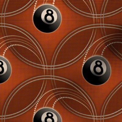 ★ MAGIC EIGHT BALL ★ Orange - Large Scale / Collection : 8 Balls - Billiard & Rock 'n' Roll Old School Tattoo Print