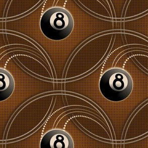 ★ MAGIC EIGHT BALL ★ Gold - Large Scale / Collection : 8 Balls - Billiard & Rock 'n' Roll Old School Tattoo Print