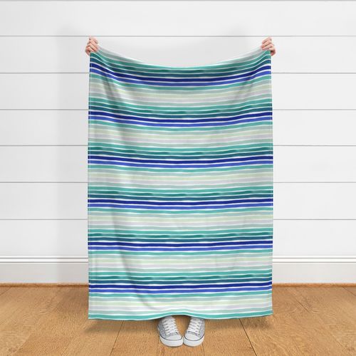 Watercolor Stripes M+M Blues Hues by Friztin