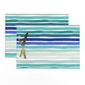 Watercolor Stripes M+M Blues Hues by Friztin