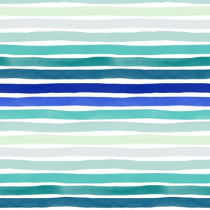 Watercolor Stripes M+M Blues Hues by Friztin