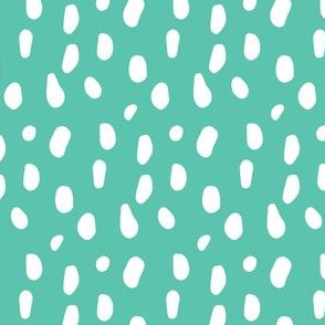 Dino Dots, White and Teal