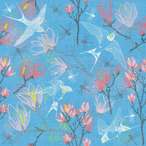 Swallows & Magnolias (summer sky)