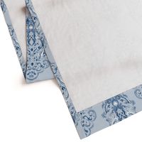 Vintage Love Birds In Delft Navy on Light Blue