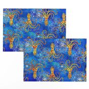 Watercolor Blue Ringed Octopus Mandalas ~ Cobalt  