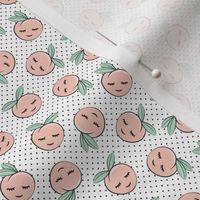 (micro scale) happy peaches - black polka dots c18bs