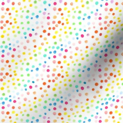 Rainbow watercolour dots - smaller scale