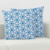 large snowflake hexagons in blue  - ELH