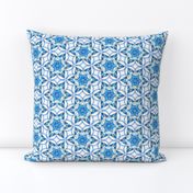 large snowflake hexagons in blue  - ELH