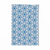 large snowflake hexagons in blue  - ELH