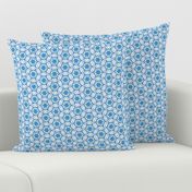 small snowflake hexagons in blue  - ELH