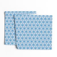 small snowflake hexagons in blue  - ELH