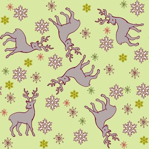 Reindeer and Snowflakes