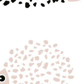 Scandinavian sweet hedgehog illustration for kids gender neutral black and white jumbo