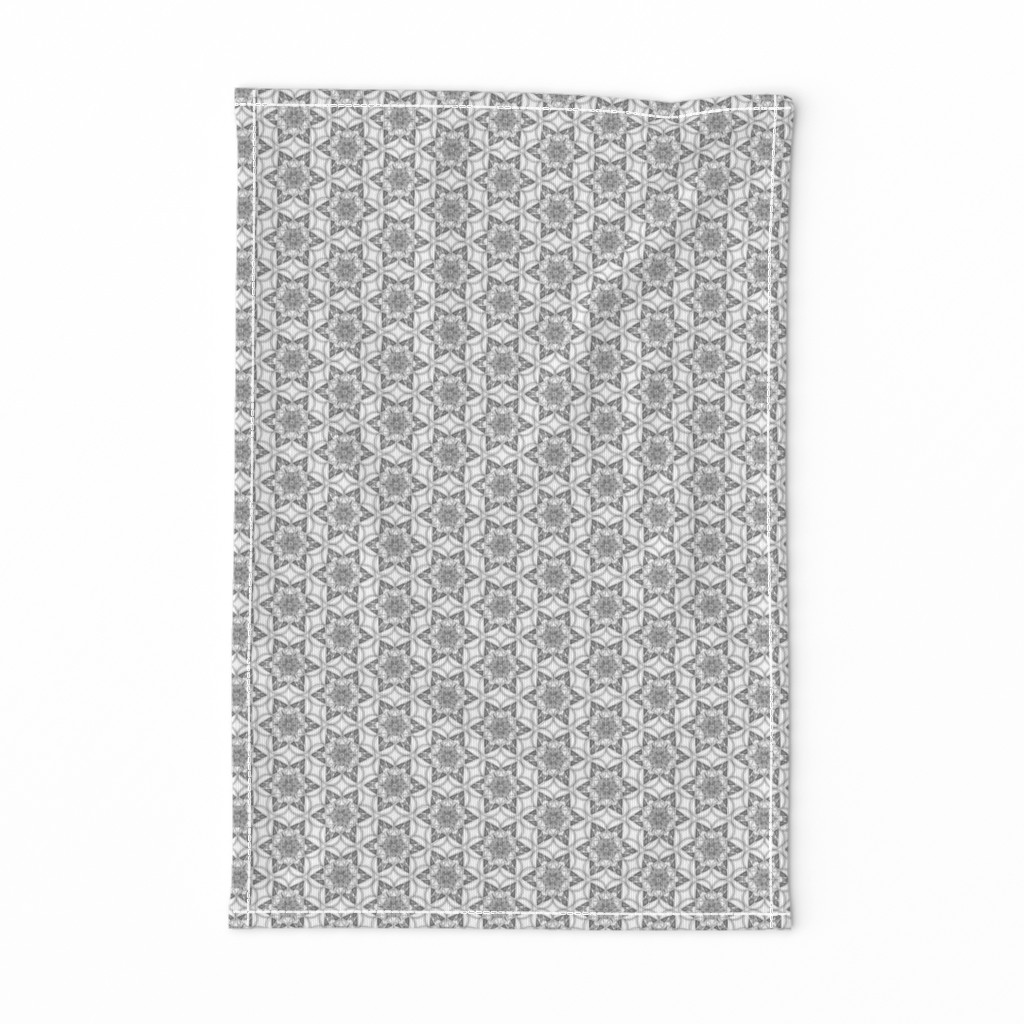 small snowflake hexagons in greyscale  - ELH