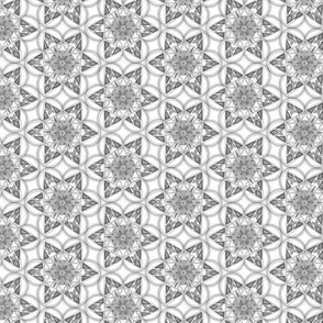 small snowflake hexagons in greyscale  - ELH