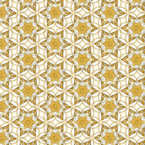 small snowflake hexagons in gold  - ELH