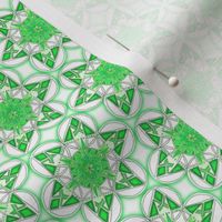 small snowflake hexagons in green  - ELH