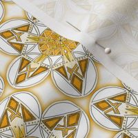 large snowflake hexagons in gold  - ELH