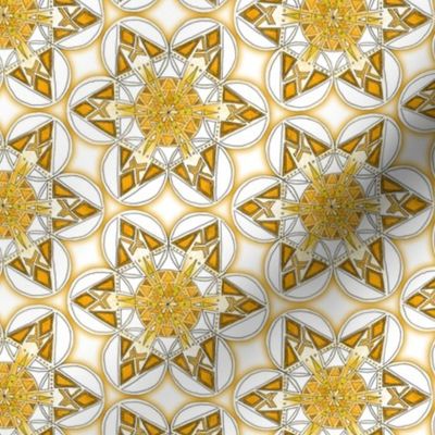 large snowflake hexagons in gold  - ELH