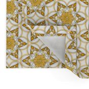 large snowflake hexagons in gold  - ELH