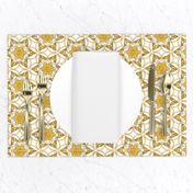 large snowflake hexagons in gold  - ELH