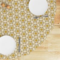 large snowflake hexagons in gold  - ELH