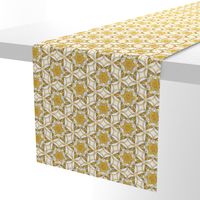 large snowflake hexagons in gold  - ELH