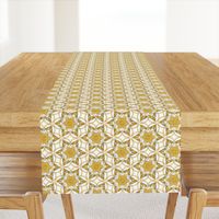 large snowflake hexagons in gold  - ELH