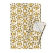 large snowflake hexagons in gold  - ELH