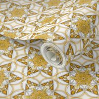 large snowflake hexagons in gold  - ELH