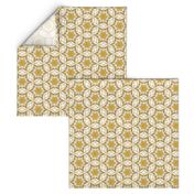 large snowflake hexagons in gold  - ELH