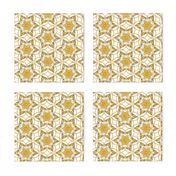 large snowflake hexagons in gold  - ELH