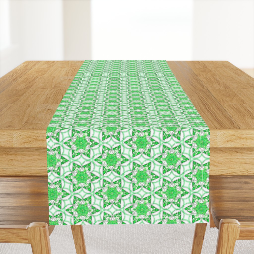 large snowflake hexagons in green  - ELH